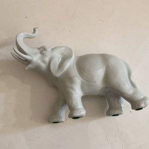 Vintage German Democratic Republic sticker white porcelain elephant